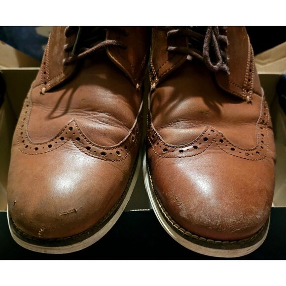 Cole Haan Men's Wingtip Oxford Shoes Size 12M Leather Brown Lace-Up Brogue Dress - Picture 3 of 12